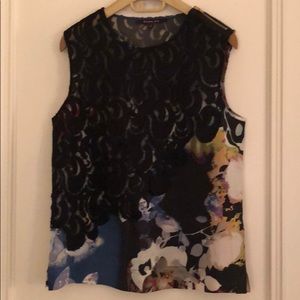 Rachel Roy Silk/Lace Top